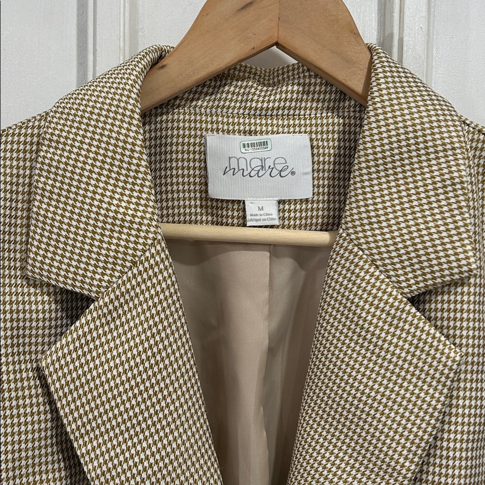 Anthropologie Mare Mare Oversized Houndstooth Dark Academia School Girl Blazer M - Picture 4 of 10